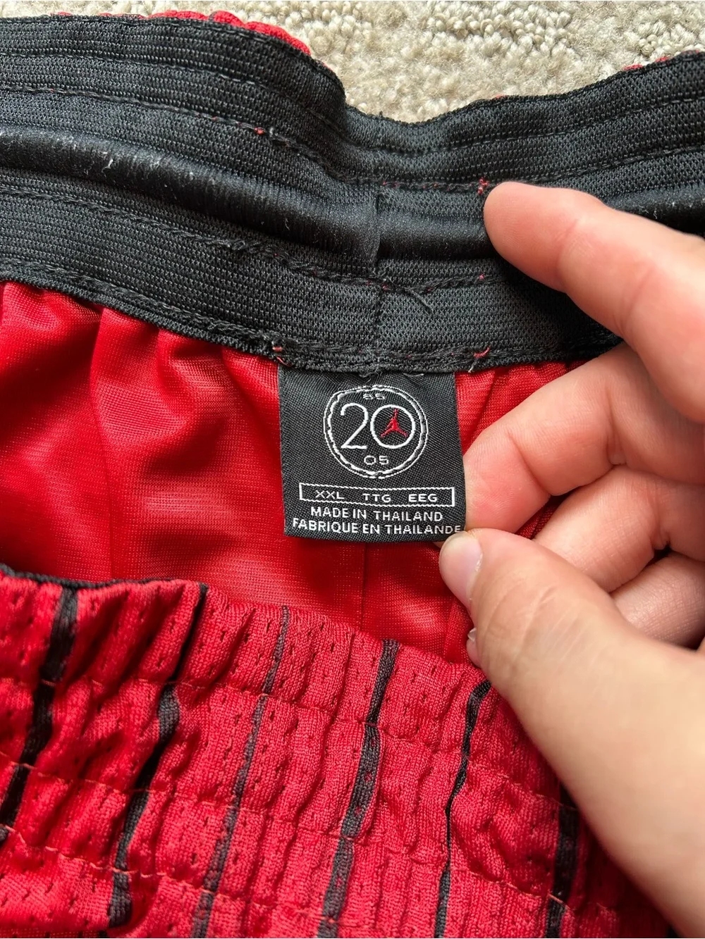 Vintage Nike Air Jordan Shorts Men Sz M Red Jumpman 20th Anniversary 1985-2005